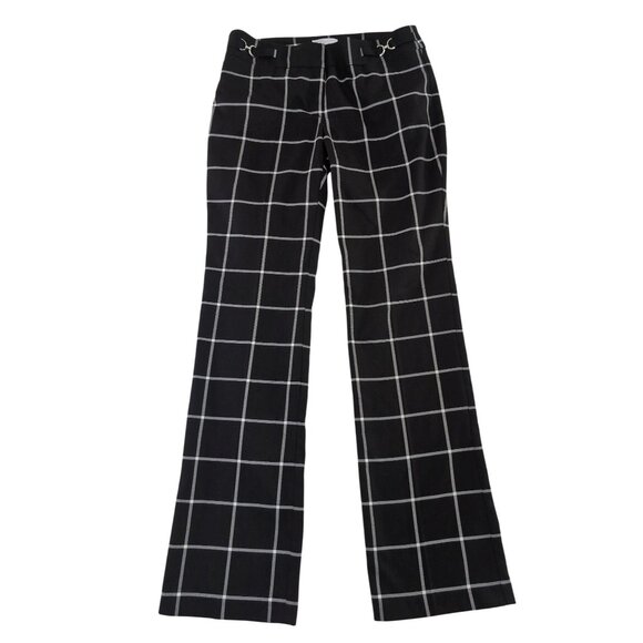 NY & Co Bootcut Pants Womens 4 Black White Check Dark Academia Preppy Soft Goth - Picture 1 of 11